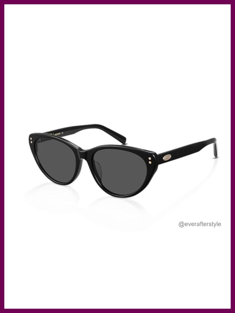 Oversized Cat Eye Sunglasses Metal Accents Italian Acetate UV400 Protection